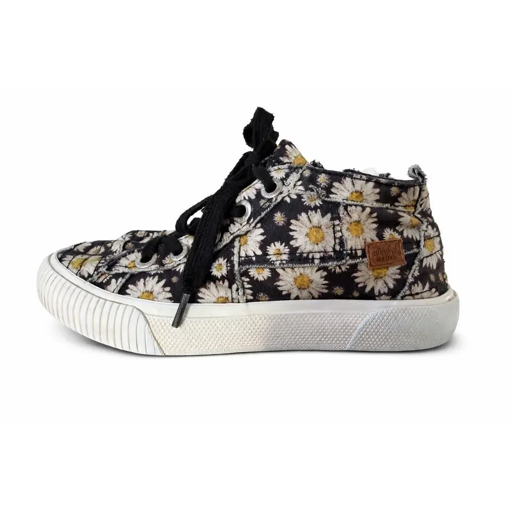Blowfish Malibu Daisy Floral High Top Sneakers‎ Girls Side Zip Coquette Cute